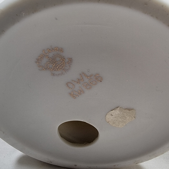 Vintage Lefton Owl Hand Painted Figurine Porcelain Bisque Japan KW866 6" - Picture 3 of 7